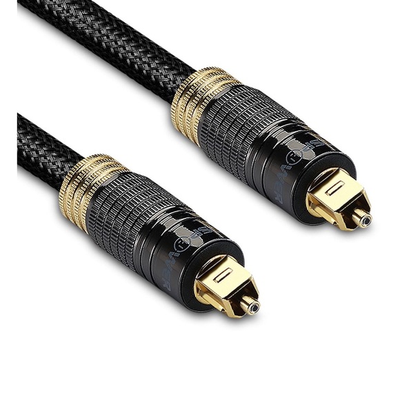 Premium Optical Digital S/PDIF Toslink Audio Cable 24K Gold Plated 6 ft - Picture 1 of 5